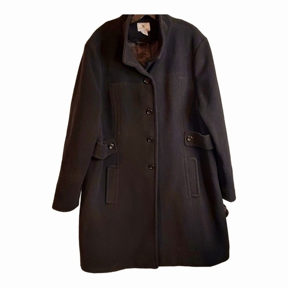 Womens Winter 𝅺BLACK wool lined winter coat Sz 3X - Picture 2 of 10